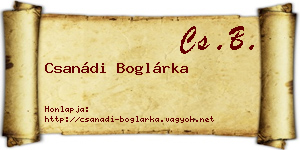 Csanádi Boglárka névjegykártya
