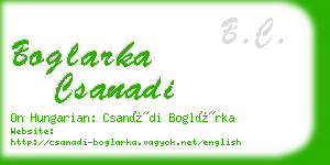 boglarka csanadi business card